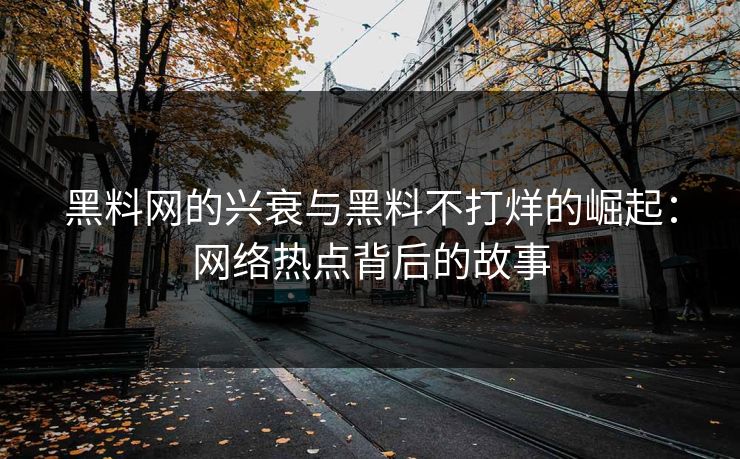 黑料网的兴衰与黑料不打烊的崛起：网络热点背后的故事