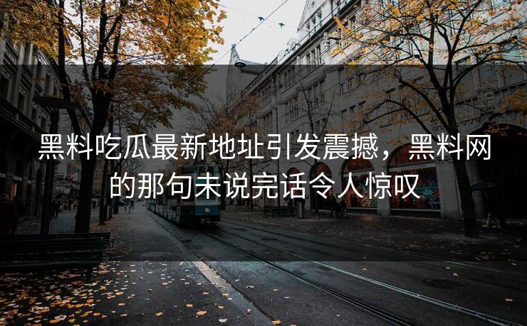 黑料吃瓜最新地址引发震撼，黑料网的那句未说完话令人惊叹